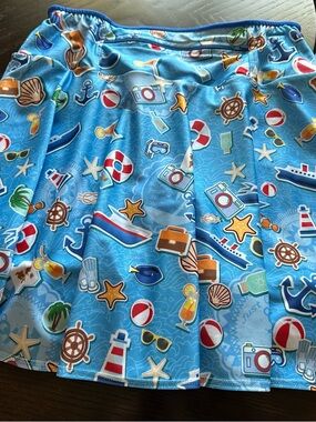 Cruising Sparkle Skort Blue Nautical Print